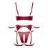 Cottelli Bondage - glanzend BH set met handboeien (rood) - L