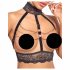 Abierta Fina - opengewerkt lingerie set met kettingen (zwart) - M