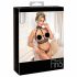 Abierta Fina - opengewerkt lingerie set met kettingen (zwart) - M