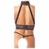 Abierta Fina - opengewerkt lingerie set met kettingen (zwart) - L