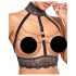 Abierta Fina - open lingerie set met kettingen (zwart) - XL