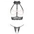 Abierta Fina - open lingerie set met kettingen (zwart) - XL