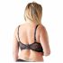 Cottelli Plus Size - riemen, ringvormige bustier (zwart) - 85E