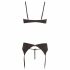 Abierta Fina - glinsterende stenen - lingerie set (zwart) - 80C/M