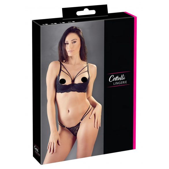 Cottelli - Strap-up BH en string (zwart) - 80B/M