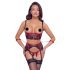 Cottelli Bondage - Matte kanten bustier set (rood)