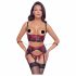 Cottelli Bondage - Matte kanten bustier set (rood)