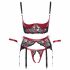 Cottelli Bondage - Matte kanten bustier set (rood)