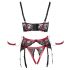 Cottelli Bondage - Matte kanten bustier set (rood)