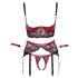 Cottelli Bondage - Matte kanten bustier set (rood) - M