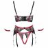 Cottelli Bondage - Matte kanten bustier set (rood) - M