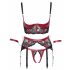 Cottelli Bondage - Matte kanten bustier set (rood) - L