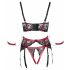 Cottelli Bondage - Matte kanten bustier set (rood) - L