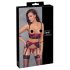 Cottelli Bondage - Matte kanten bustier set (rood) - XL