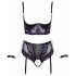 Cottelli Bondage - Ensemble soutien-gorge et menottes (noir-violet) - XL