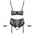 Cottelli Bondage - Ensemble soutien-gorge et menottes (noir-violet) - XL