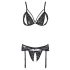 Cottelli - open kanten lingerie set (zwart)