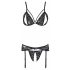 Cottelli - open kanten lingerie set (zwart) - M