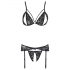 Cottelli - open kanten lingerie set (zwart) - XL