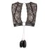 Cottelli Bondage - glanzend streepjes, kanten lingerie set (4-delig)