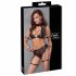 Cottelli Bondage - BH-set met net (zwart) - XL