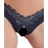 Cottelli - parels open bloemen slip (zwart) - M