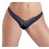 Cottelli - parels open bloemen slip (zwart) - M