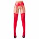 NO:XQSE - glanzend jarretel set (rood) - L/XL