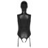 Slecht Katje - open bodysuit met kap (zwart) - M