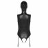 Slecht Katje - open bodysuit met kap (zwart) - M