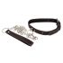 Bad Kitty - halsband met hartjes, metalen riem (zwart-rood)