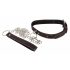 Bad Kitty - halsband met hartjes, metalen riem (zwart-rood)