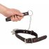 Bad Kitty - halsband met hartjes, metalen riem (zwart-rood)