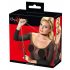 Bad Kitty - halsband met hartjes, metalen riem (zwart-rood)