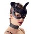 Bad Kitty - kunstleren, met strass versierde kattenmasker - zwart (S-L)