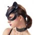 Bad Kitty - kunstleren, met strass versierde kattenmasker - zwart (S-L)