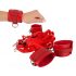 Bad Kitty - klittenband kunstlederen bed boeien set (rood)