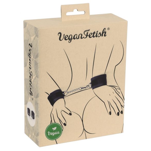 Vegan Fetish - korte ketting handboeien (zwart)