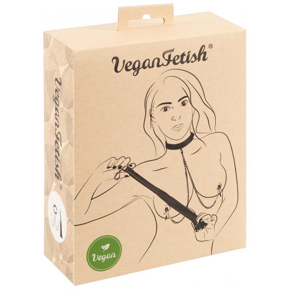 Vegan Fetish - disciplineringsset (zwart) - 3-delig