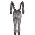 NO:XQSE - Florale catsuit - zwart (S-L)