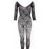 NO:XQSE - Florale catsuit - zwart (S-L)