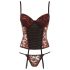 Cottelli - Rozen bustier en string (zwart-rood)