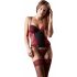 Cottelli - Rozen bustier en string (zwart-rood) - 80B/M