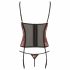 Cottelli - Rozen bustier en string (zwart-rood) - 80B/M