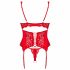 Obsessive Amor Cherris - kanten set met jarretel (rood)