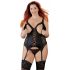 Cottelli Plus Size - verstelbare jarreteltop (zwart)