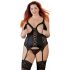 Cottelli Plus Size - verstelbare jarreteltop (zwart)