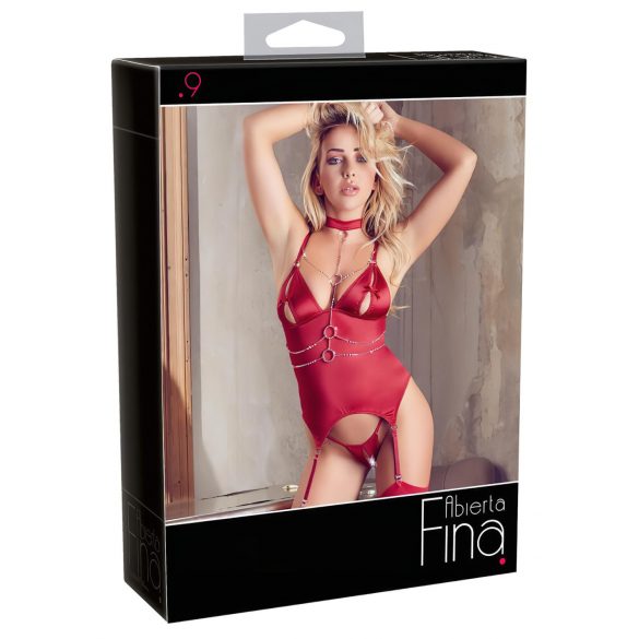 Abierta Fina - glitter top en string (rood)