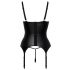 Abierta Fina - bustier met jarretelles (zwart) - L