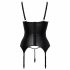 Abierta Fina - bustier met jarretelles (zwart) - L